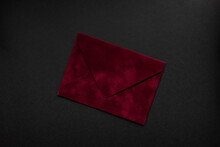 Red Envelope On A Black Background.