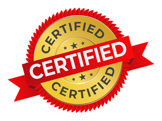 certification seal or certified stamp label flat icons for apps or website