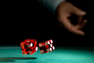 Man gambling at the craps table