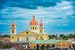 Cathedral of Granada from rooftop, with Lake Nicaragua in the background