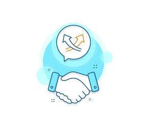 Aufkleber - Exchange and turn, cross sign. Handshake deal complex icon. Intersection arrows line icon. Agreement shaking hands banner. Intersection arrows sign. Vector
