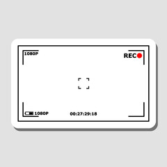 Wall Mural - Camera screen template sticker isolated on gray background