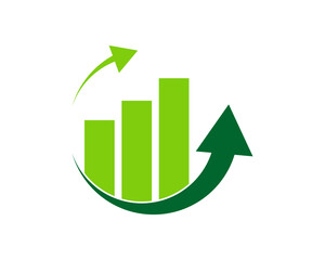 Sticker - Upside down arrow with economic chart