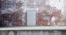 Old Style Brick Wall With Bricked Up Doorway