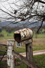 Old Letterbox Near Gate On Remote Farm