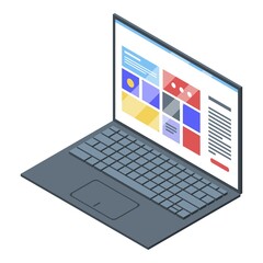 Poster - Laptop keyboard icon. Isometric of laptop keyboard vector icon for web design isolated on white background