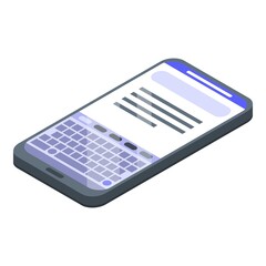 Poster - Smartphone keyboard icon. Isometric of smartphone keyboard vector icon for web design isolated on white background