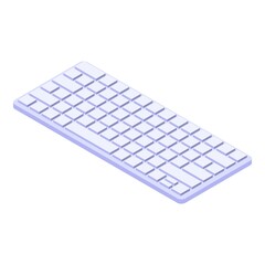 Poster - White keyboard icon. Isometric of white keyboard vector icon for web design isolated on white background