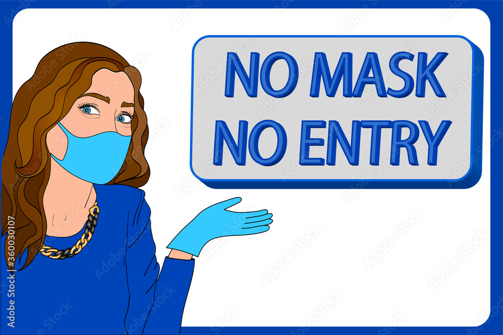 No mask no entry poster. Mask required sign Stock Vector | Adobe Stock