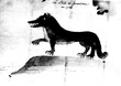 gravure ancienne du XVIII siècle montrant la bête du gévaudan 