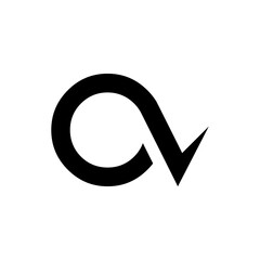 Initial Letter OV Logo Design Vector Template. Abstract Letter Minimal Typography Logo Design