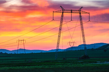 Sticker - pylons at the sunset
