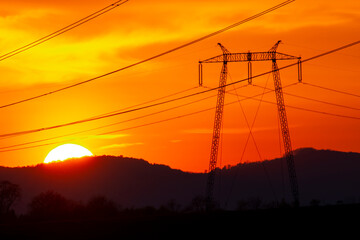 Wall Mural - pylons at the sunset
