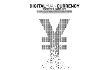 Poster - Vector money Chinese yuan and Japanese yen currency icon from pixel transform. Concept for digital yuan china currency.