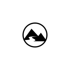 Sticker - Mountain logo template icon design