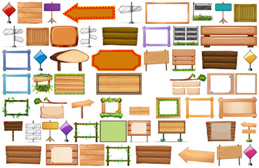 Wall Mural - set of various type of sign banner
