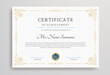 Golden diploma certificate for award, business, and education document printing