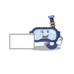 Sticker - Cartoon character style of dive glasses holding a white board