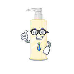 Wall Mural - cartoon mascot style of hair mask Businessman with glasses and tie