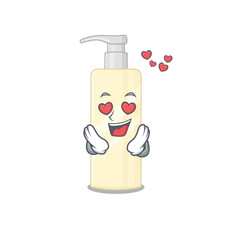 Sticker - A passionate hair mask cartoon mascot concept has a falling in love eyes