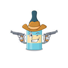 Canvas Print - A wise cowboy of hair oil Cartoon design with guns