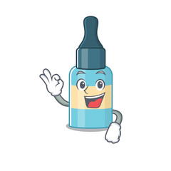 Poster - Hair oil cartoon mascot design with Okay finger poses