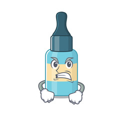 Sticker - A cartoon picture style of hair oil having a mad face