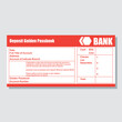 deposit golden pass book bank payment paper slip with text space to add your identity and amounts. vector illustration