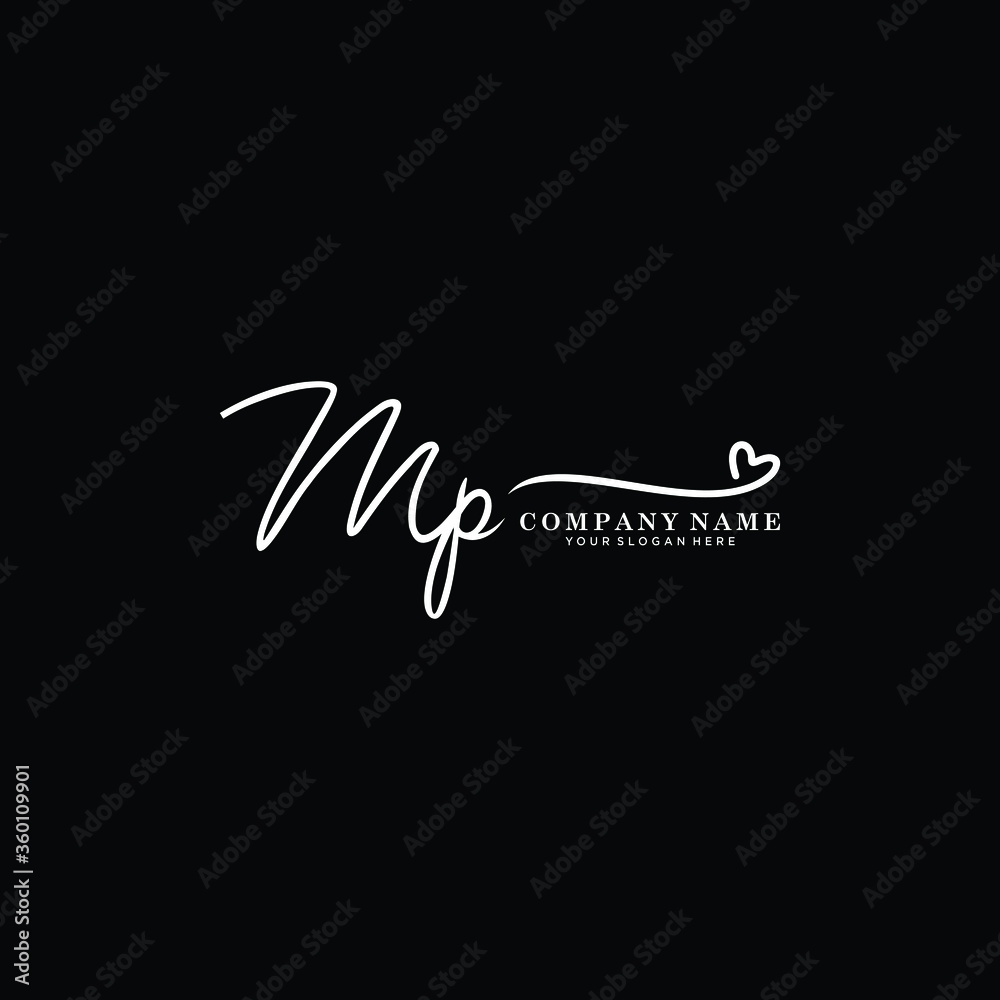 MP initials signature logo. Handwriting logo vector templates. Hand ...