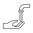 © djvstock - hand under water tap line style icon vector design