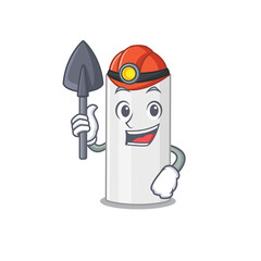 Sticker - Hair spray cartoon image design as a miner with tool and helmet