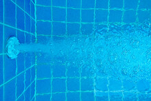 Pool View From Top Above With Bubble Jet Spray Machine Inside