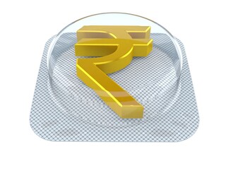 Canvas Print - Rupee currency symbol inside pill box