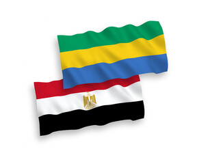 Flags of Gabon and Egypt on a white background