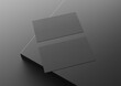 © sdecoret - Two black US business card Mockup on black background. 3D rendering