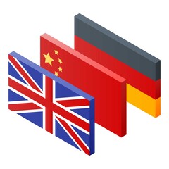 Poster - Foreign language vocabulary icon. Isometric of foreign language vocabulary vector icon for web design isolated on white background