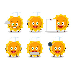 Sticker - Cartoon character of sun with various chef emoticons