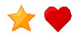© Vladimir - pixel vector heart and star