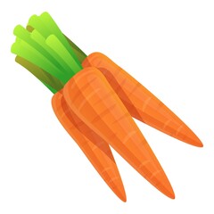 Poster - Farm eco carrots icon. Cartoon of farm eco carrots vector icon for web design isolated on white background