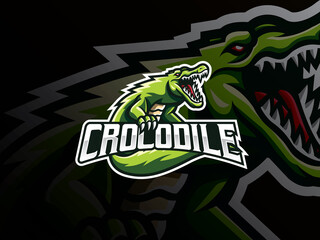 Wall Mural - Crocodile mascot sport logo design