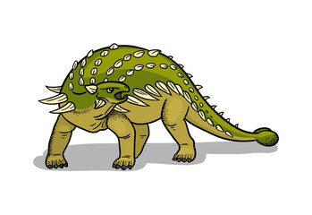 Wall Mural - Ankylosaurus dinosaur vector illustration in cartoon style.