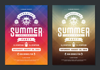 Wall Mural - Summer party design poster or flyer night club event modern typography