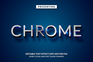 Poster - Metallic shiny silver chrome text effect