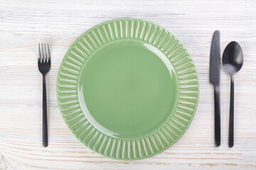 Green empty plate