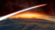 Planet Earth with a spectacular sunset -  Long Exposure Night Time Rocket Launch 