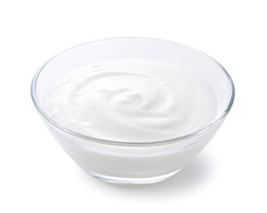 Yogurt on a white background