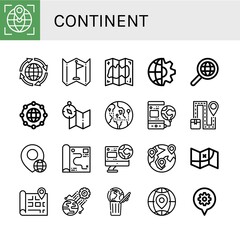 Canvas Print - continent icon set