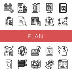 Canvas Print - plan simple icons set