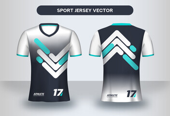 Poster - Football Jsersey design template. Soccer club uniform T-shirt front and back view.