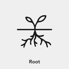Poster - plant and root icon vector sign symbol